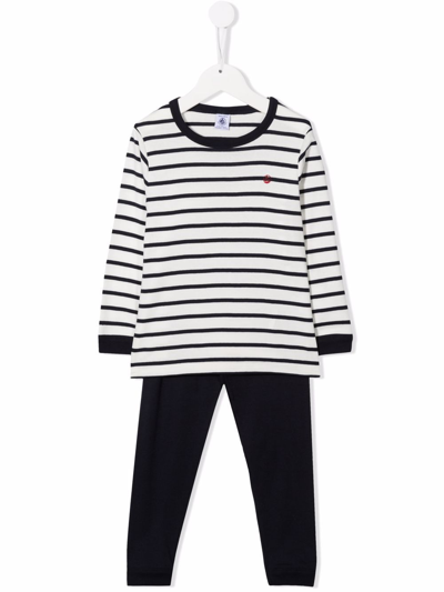 Petit Bateau Kids' Striped Two-piece Set In Blue