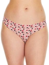 Calvin Klein Printed Invisibles Thong In Fresh Pink