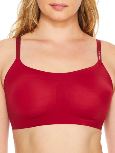 Calvin Klein Invisibles Comfort Lightly Lined Retro Bralette Qf4783 In Rebellious