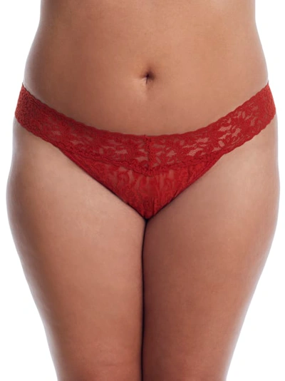 Hanky Panky Plus Size Signature Lace Original Rise Thong In Roasted Pumpkin