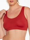Hanro Womens 1458 Blood Orange Touch Feeling Cropped Stretch-jersey Bralette S In Blood Orange
