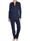 Hanro Cotton Deluxe Knit Pajama Set In Deep Navy