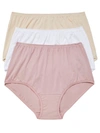 Vanity Fair Perfectly Yours Cotton Brief 3-pack In Nude Assorted