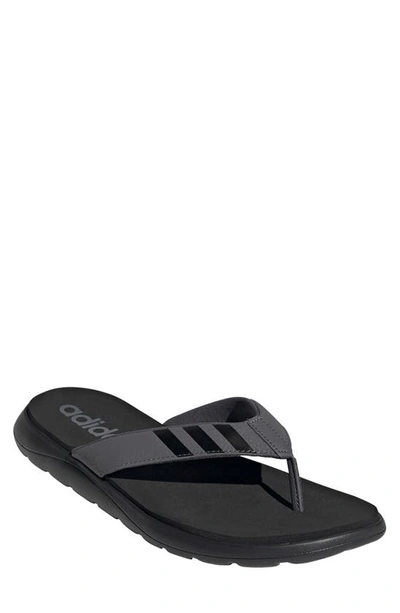 Adidas Originals Comfort Flip Flop In Black/ Grey