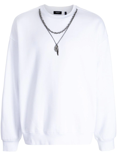Five Cm Crew-neck Cotton-blend Sweatshirt In Weiss