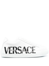 VERSACE VERSACE WOMEN'S WHITE LEATHER SNEAKERS,DST644DDV51GD0141 37