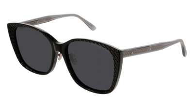 Bottega Veneta Grey Butterfly Ladies Sunglasses Bv0218sk 001 5 In Black,grey