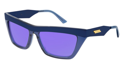 Bottega Veneta Violet Mirror Cat Eye Unisex Sunglasses Bv1056s 004 56 In Blue,purple