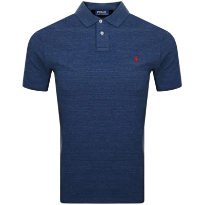Ralph Lauren Custom Slim Fit Spa Terry Polo Shirt In Blue