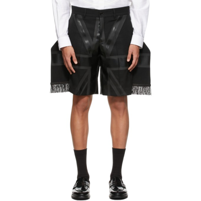 Burberry Black Print Tailored Shorts In Nero