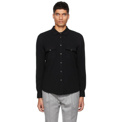 Brunello Cucinelli Black Wool & Cashmere Shirt In C101 Black