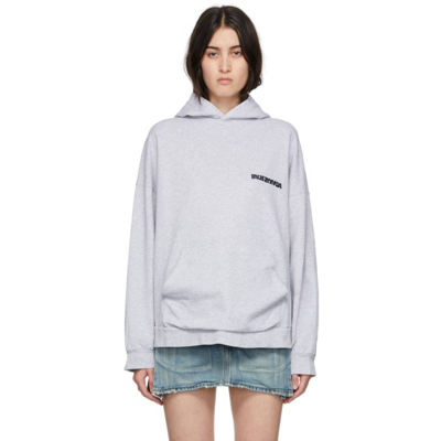 Balenciaga Hooded Cotton Jersey Sweatshirt In Grey