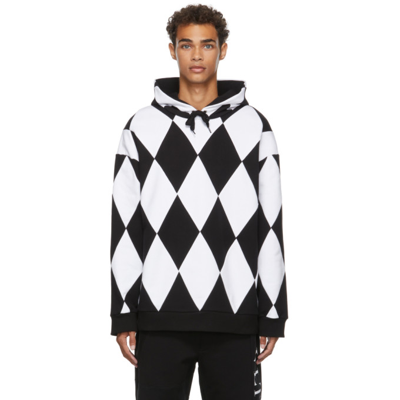 Valentino Argyle-print Hoodie In Schwarz