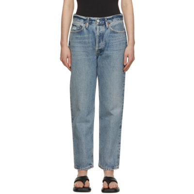 Agolde Riley Cropped High Waisted Jeans In Frequency