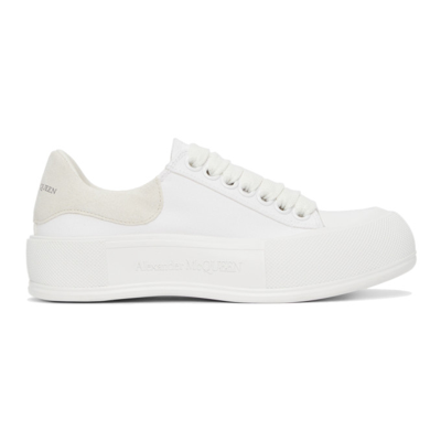 Alexander Mcqueen Deck Plimsoll Canvas Sneakers In White