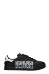 VERSACE JEANS COUTURE SNEAKERS IN BLACK LEATHER,71YA3SKDZP035899