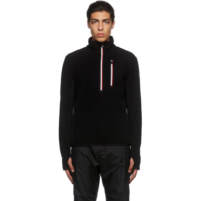 Moncler Half-zip Mid-layer Fleece Jacket In Black
