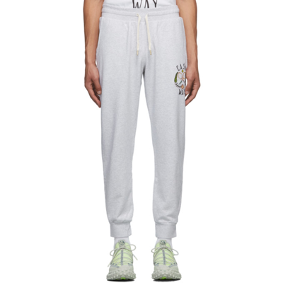 Casablanca Grey Casaway Tennis Club Embroidered Lounge Pants