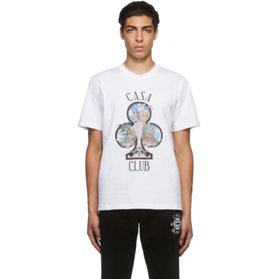 Casablanca Graphic-print Short-sleeve T-shirt In White - Casa Club