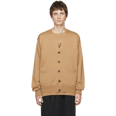 Bed J.w. Ford Beige Wool Buttoned Cardigan In Camel