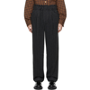 BED J.W. FORD GREY STRIPED OVER-WAIST WIDE TROUSERS