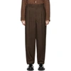 BED J.W. FORD BROWN WOOL & MOHAIR HIGH WAIST TROUSERS