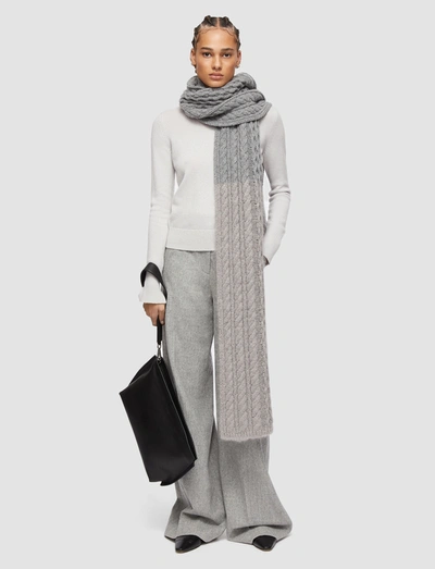 Joseph Cable Knit Scarf In Nickel
