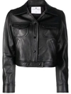 COURRÈGES CROPPED LAMBSKIN JACKET,17319943