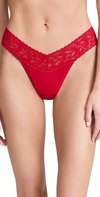 Hanky Panky Cotton With A Conscience Petite Low Rise Thong In Red