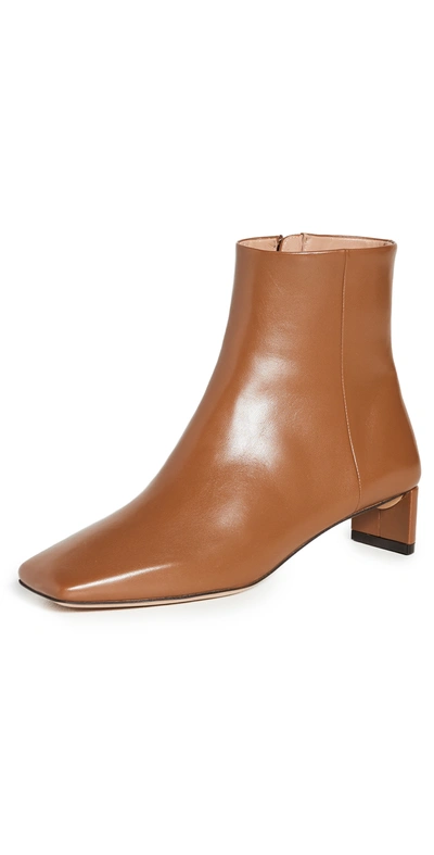 Mansur Gavriel Square Toe Ankle Boots In Camel