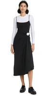 Rosie Assoulin My So Called Knotted Tee Cotton-jersey Dress In Black