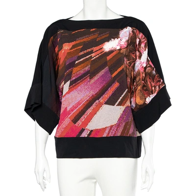 Pre-owned Class By Roberto Cavalli Multicolored Printed Crepe Blouse M