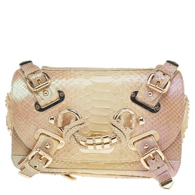 Pre-owned Versace Multicolor Glazed Python Canyon Top Handle Bag