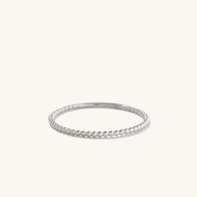 Mejuri Beaded Ring White Gold In Silver
