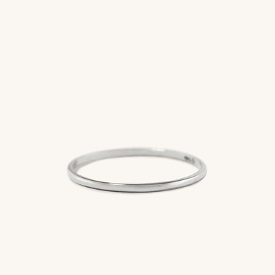 Mejuri Stacker Ring White Gold In Silver