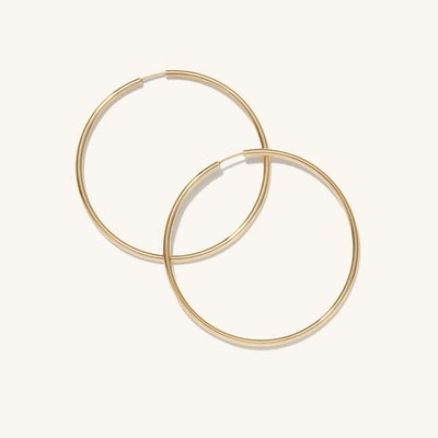 Mejuri Oversized Thin Hoops In Yellow