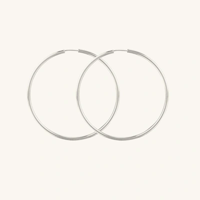 Mejuri Oversized Thin Hoops White Gold In Silver