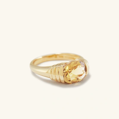 Mejuri Heirloom Ring Honey Quartz In Yellow