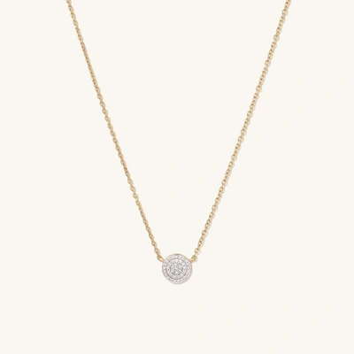 Mejuri Large Pave Diamond Round Necklace In Yellow