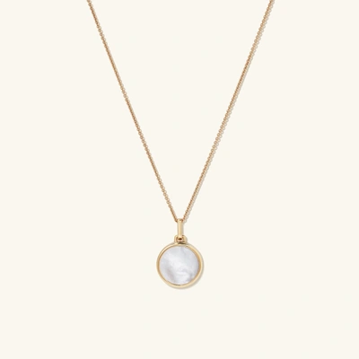 Mejuri Pearl Round Locket Necklace In Vermeil