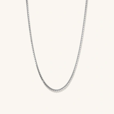 Mejuri Square Box Chain Necklace High Polish Silver