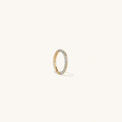 Mejuri Cartilage Pave Diamond Mini Hoop In Yellow