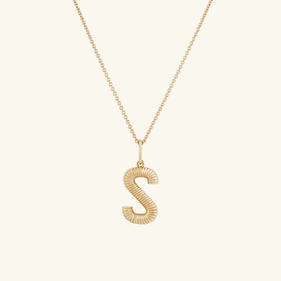 Mejuri Bold Letter Pendant Necklace In Vermeil