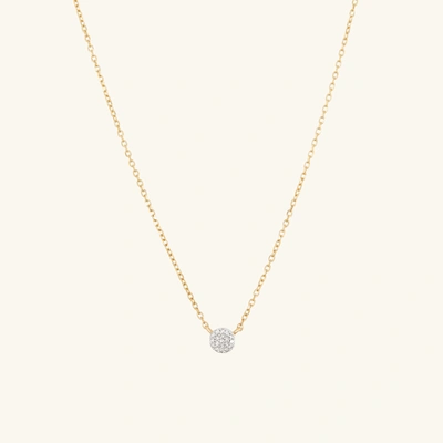 Mejuri Pave Diamond Round Necklace In Yellow