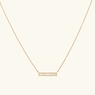 Mejuri Baguette Diamond Bar Necklace In Yellow