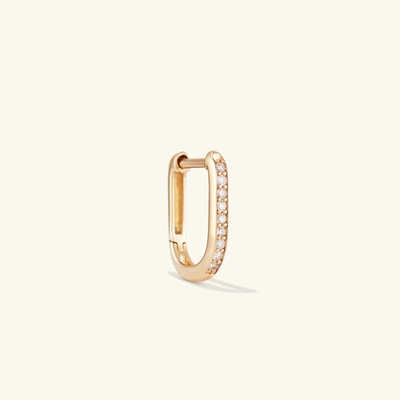 Mejuri Single Pave Diamond U Hoop In Yellow