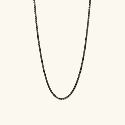 Mejuri Round Box Chain Necklace Black Titanium