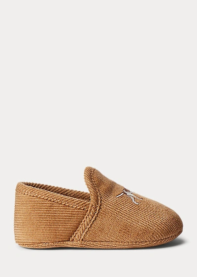 Ralph Lauren Babies' Ash Corduroy Slipper In Tan Corduroy