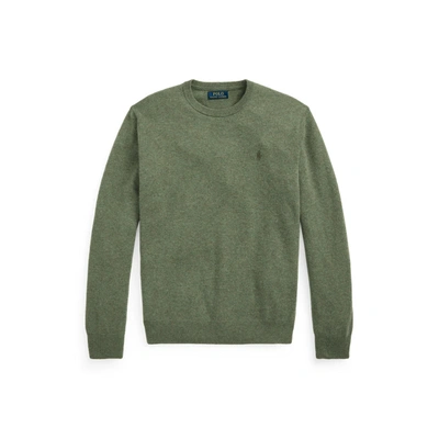 Polo Ralph Lauren Washable Cashmere Crewneck Sweater In Green Heather