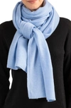 Amicale Cashmere Travel Wrap Scarf In Blue